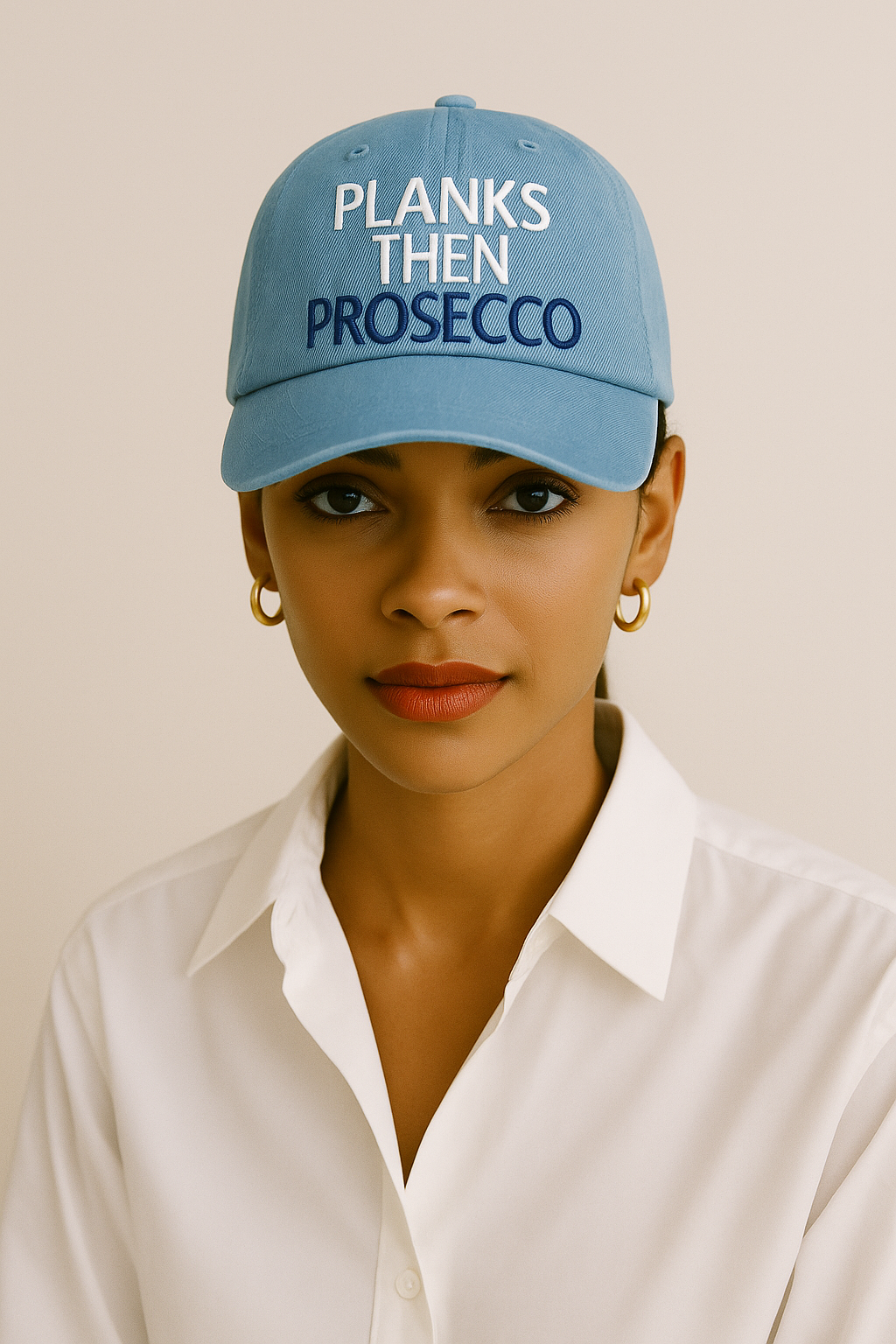 Planks then Prosecco Hat: Denim
