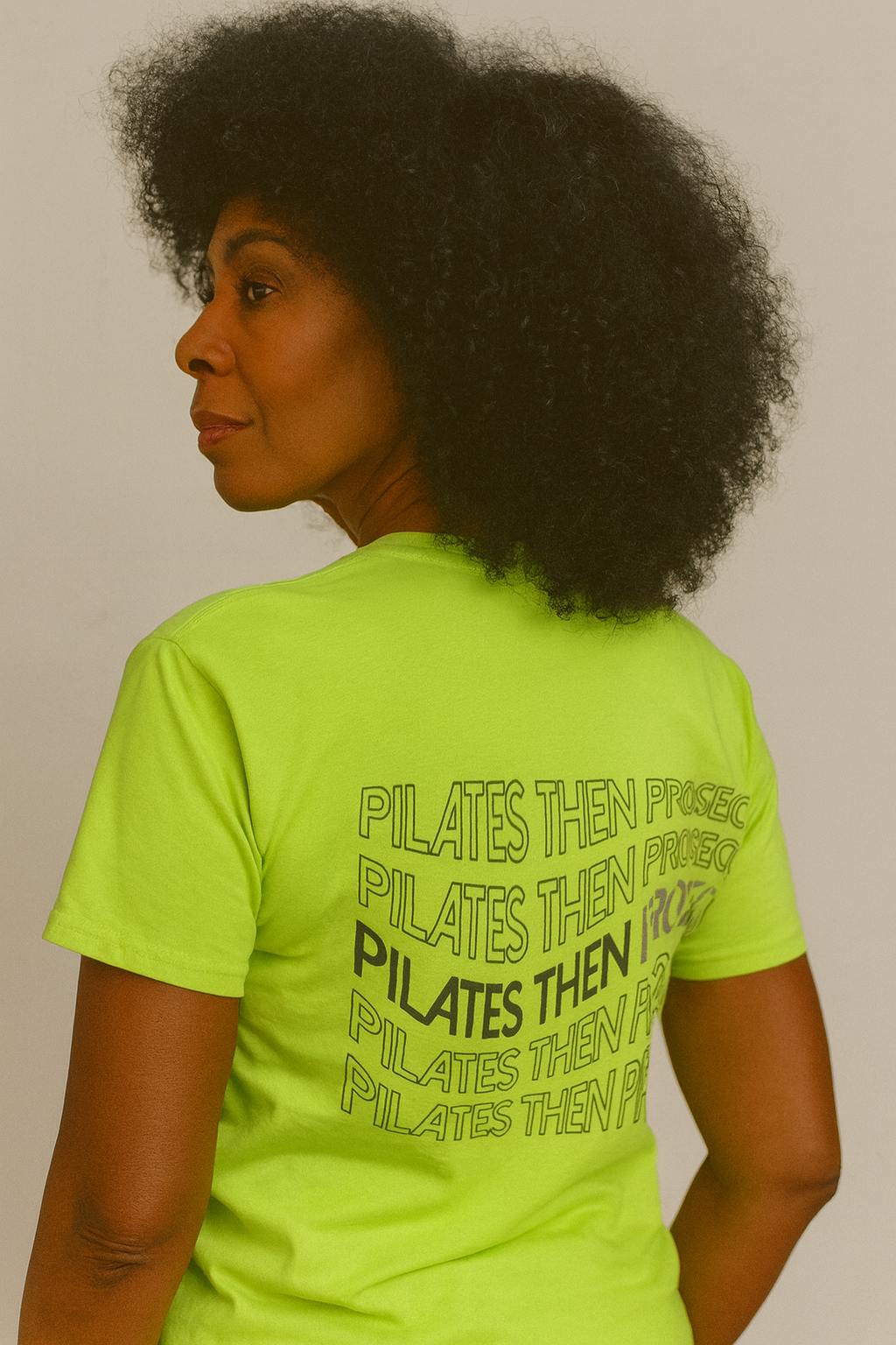 Pilates then Prosecco Neon shirt