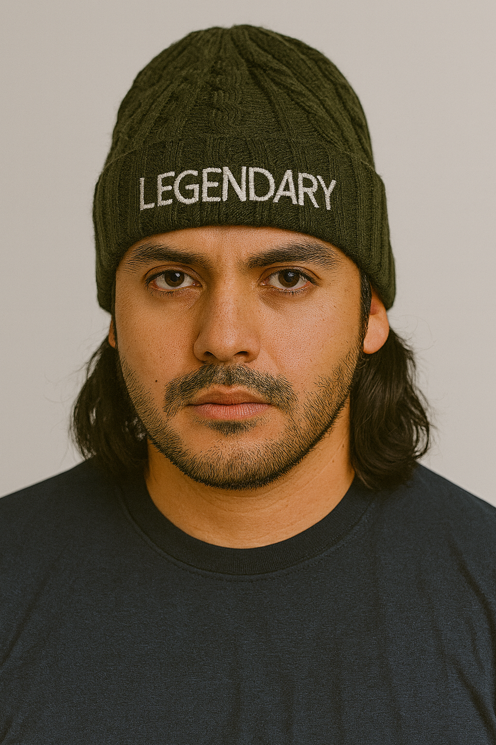 Legendary Beanie: Olive & White