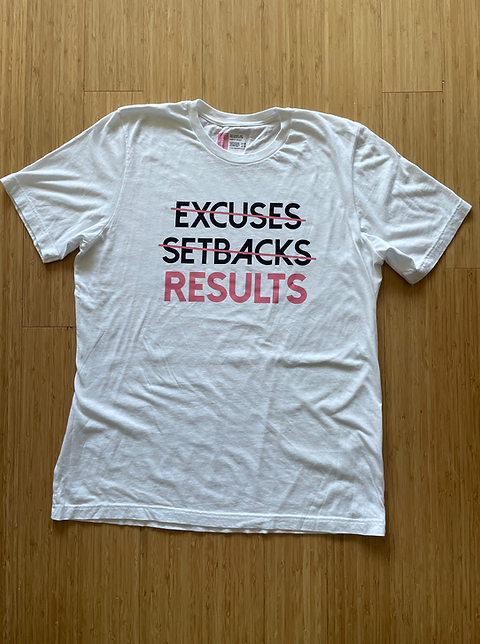 RESULTS T-Shirt: White & Pink