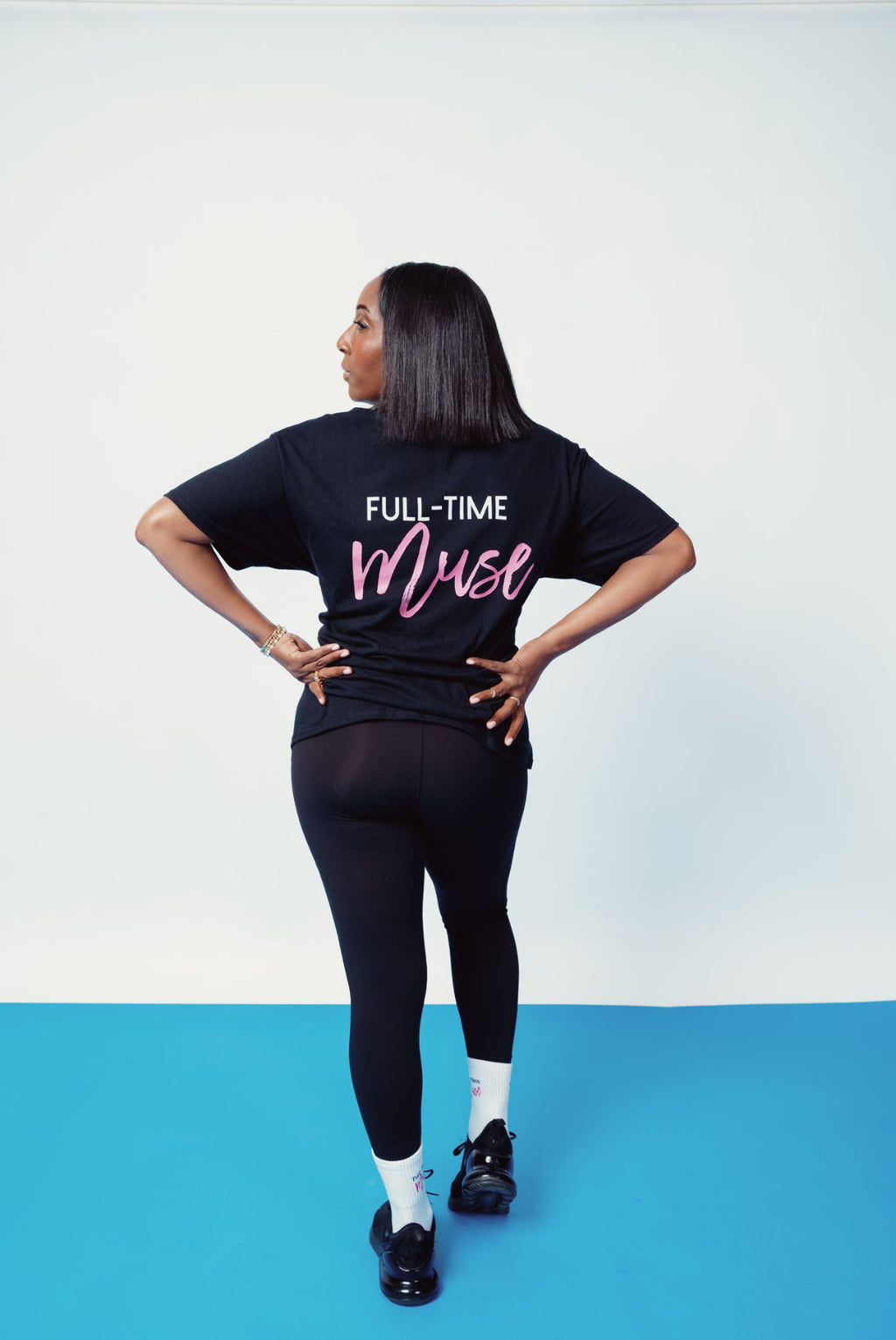 Full-Time Muse Statement Tee: Black