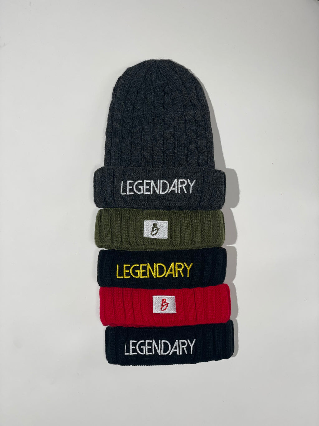 Legendary Beanie: Olive & White