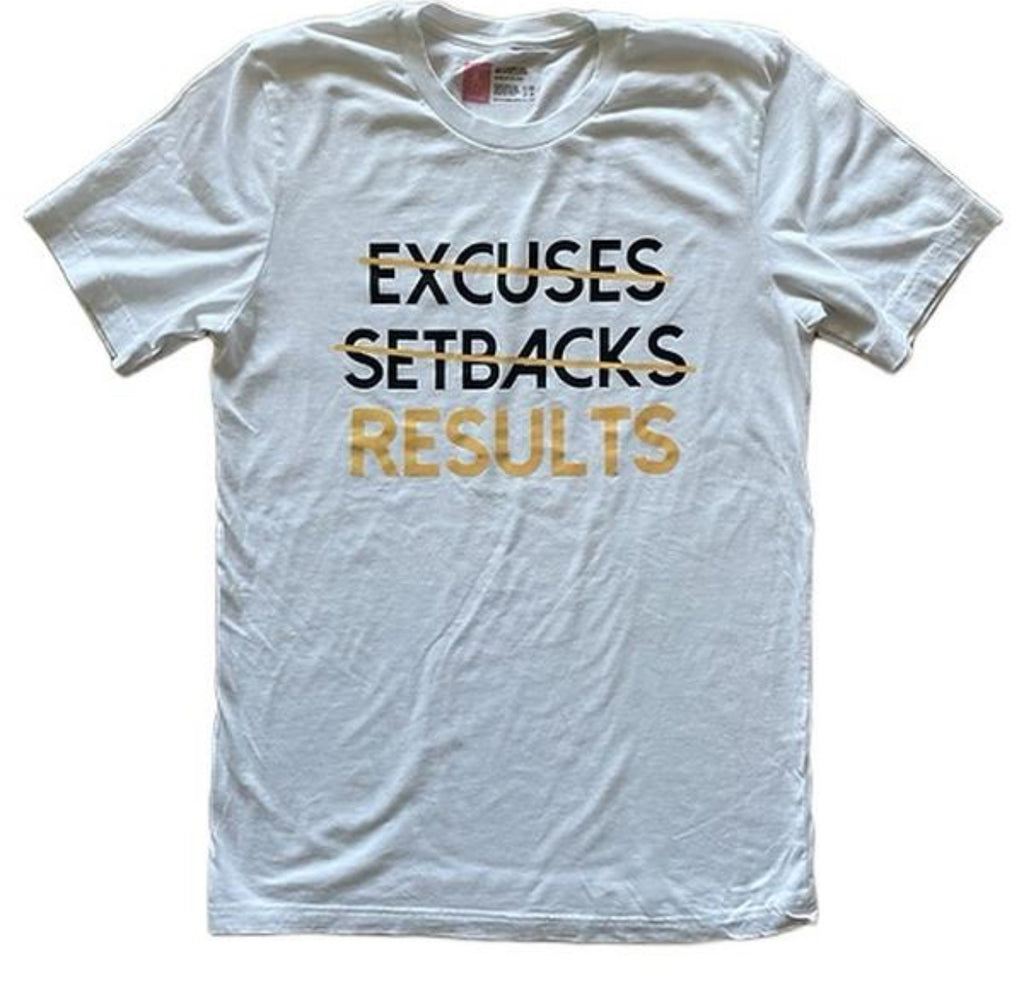 RESULTS T-Shirt: White & Yellow