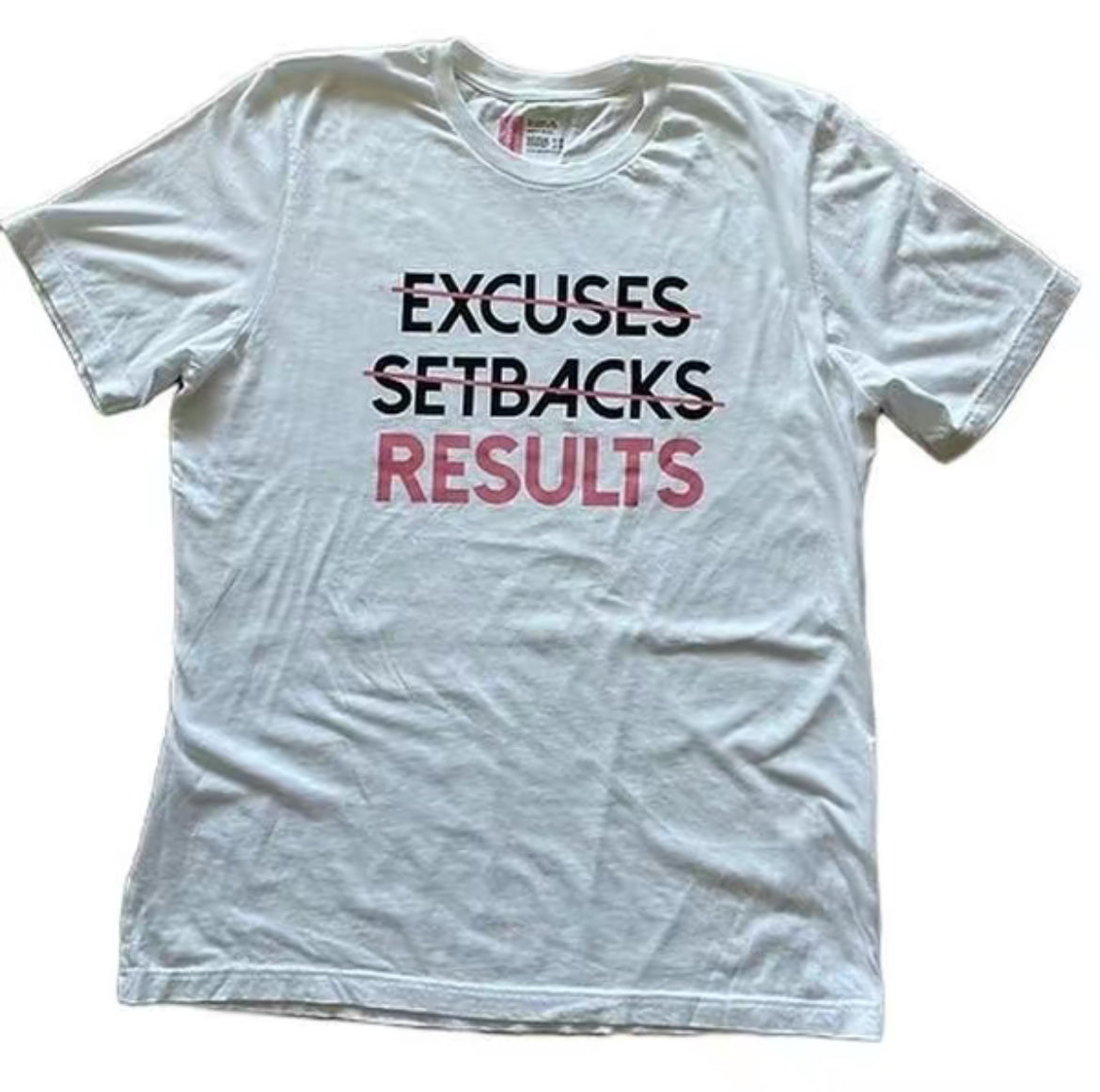 RESULTS T-Shirt: White & Pink