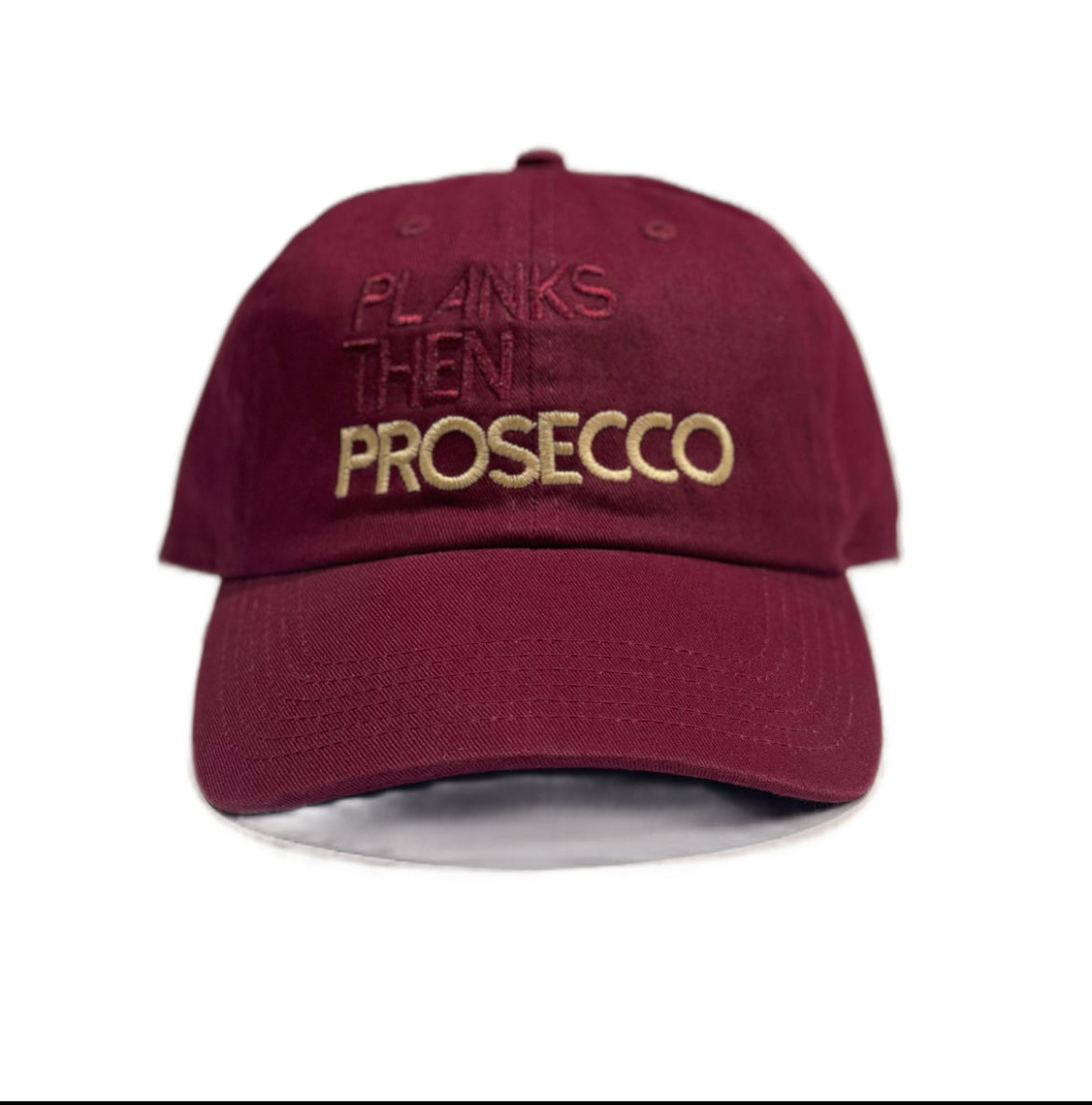 Planks then Prosecco Hat: Cherry