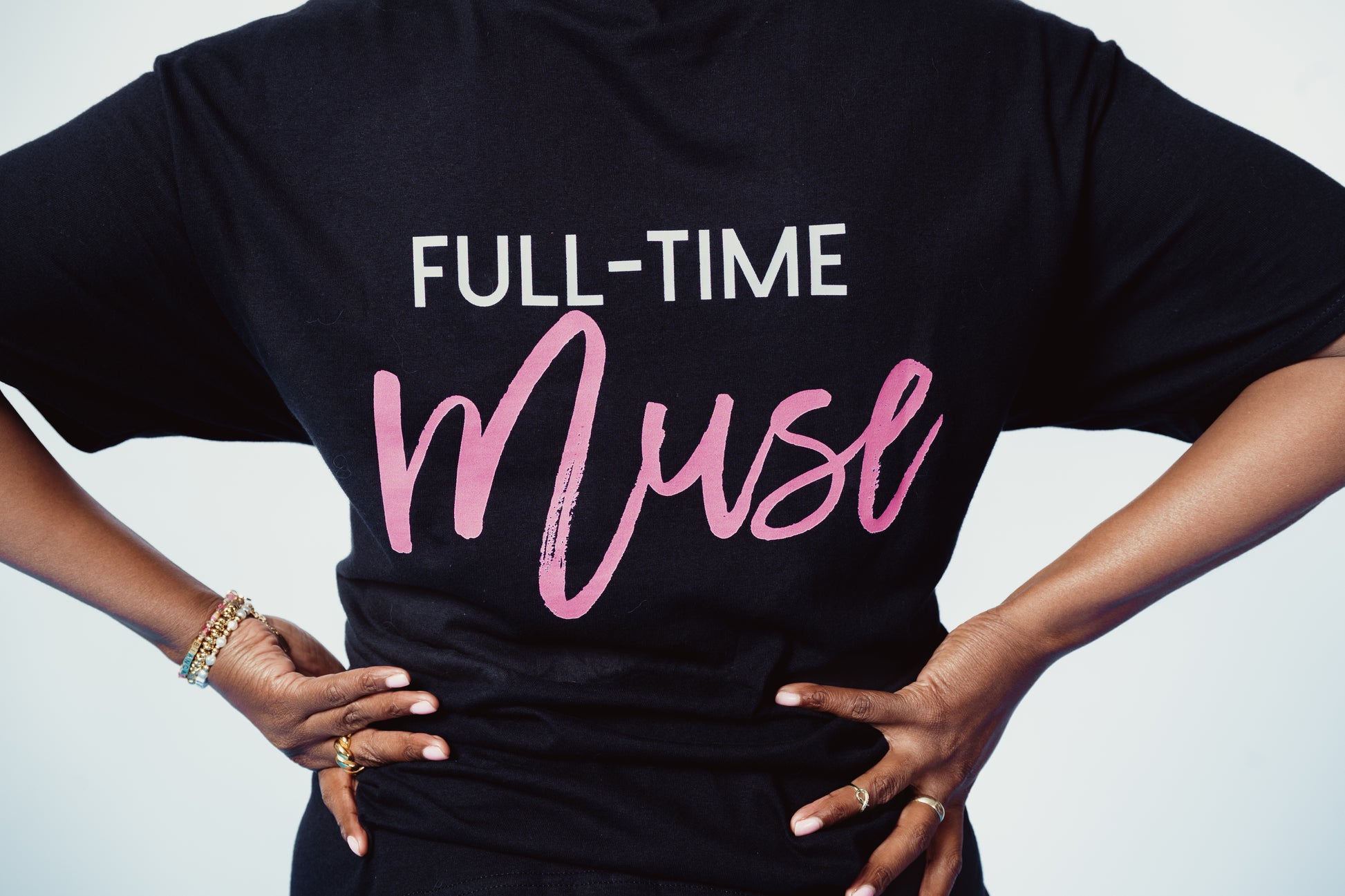 Full-Time Muse Statement Tee: Black